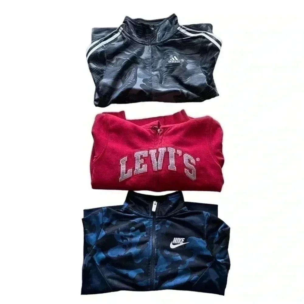 Nike Adidas Levi's Long Sleeves Zipper Camo  Jackets Boys SZ 7